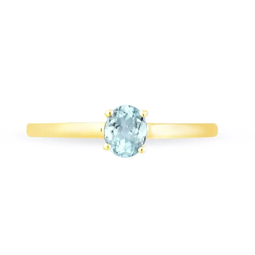 Bague Lily Or Jaune Aigue Marine