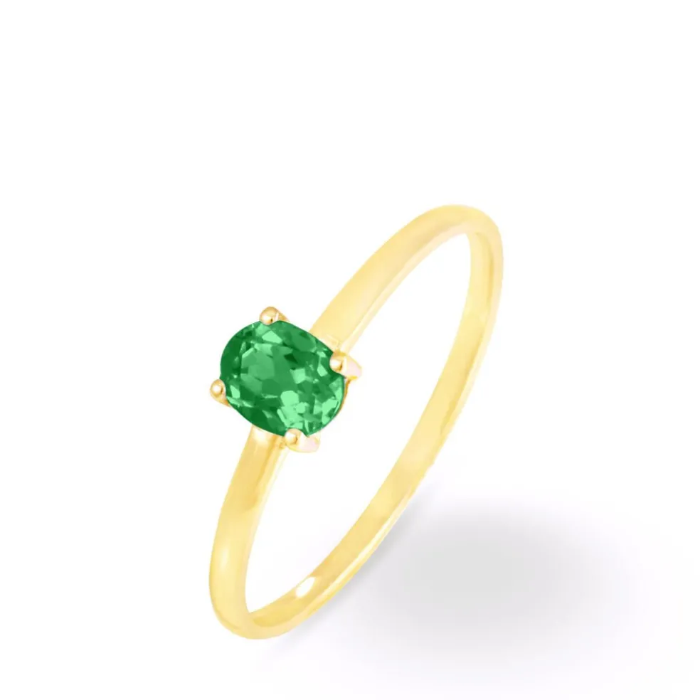 Bague Lily Or Jaune Emeraude
