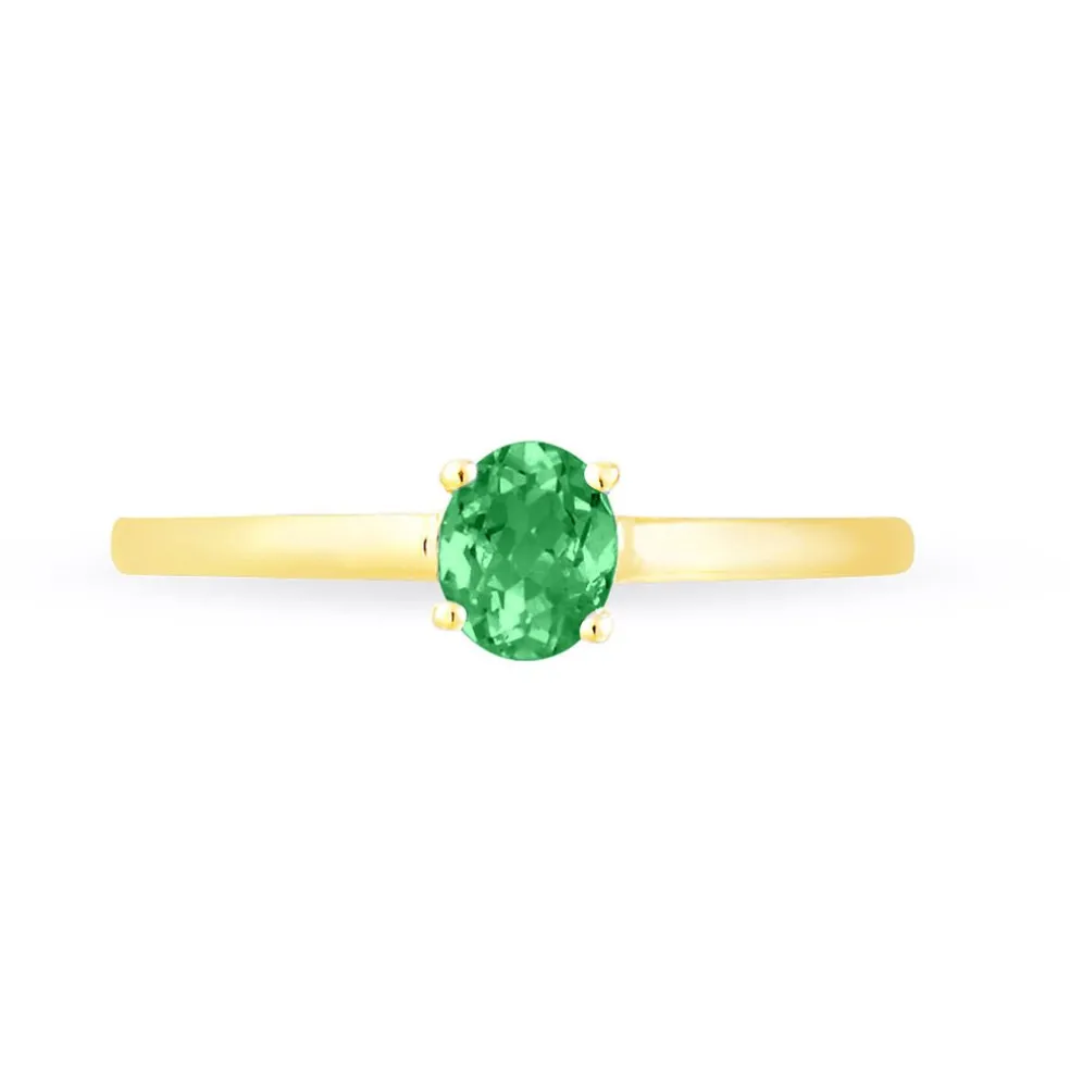 Bague Lily Or Jaune Emeraude