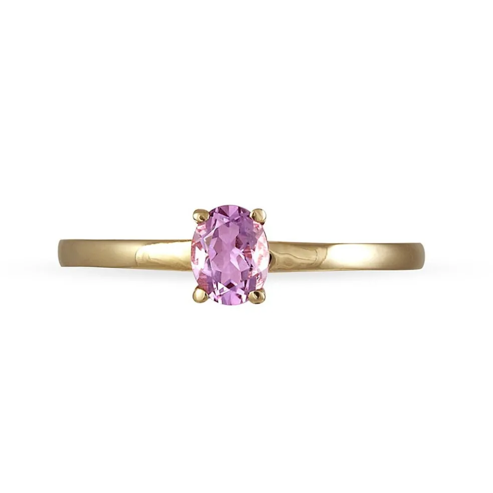 Bague Lily Or Rose Aigue Marine