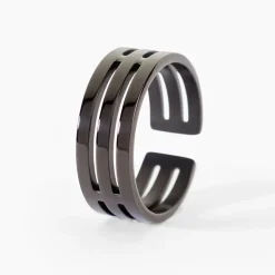 Bague Line Acier Noir