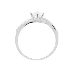 Bague Lines Argent Blanc Oxyde De Zirconium