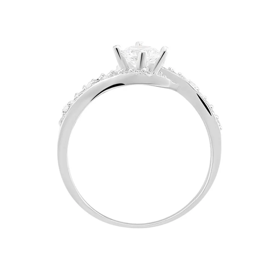 Bague Lines Argent Blanc Oxyde De Zirconium