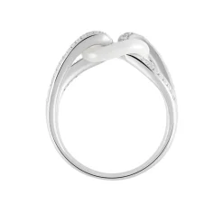 Bague Link Argent Blanc Céramique Et Oxyde De Zirconium