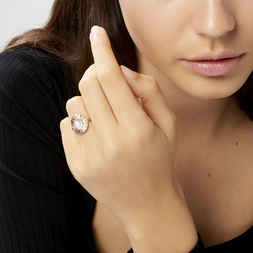 Bague Linna Plaqué Or Jaune Pierre De Lune