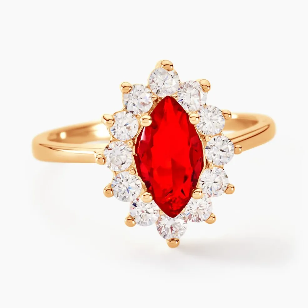 Bague Lisea Plaqué Or Jaune Verre Et Oxyde De Zirconium