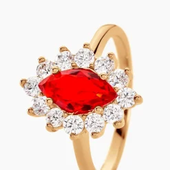 Bague Lisea Plaqué Or Jaune Verre Et Oxyde De Zirconium