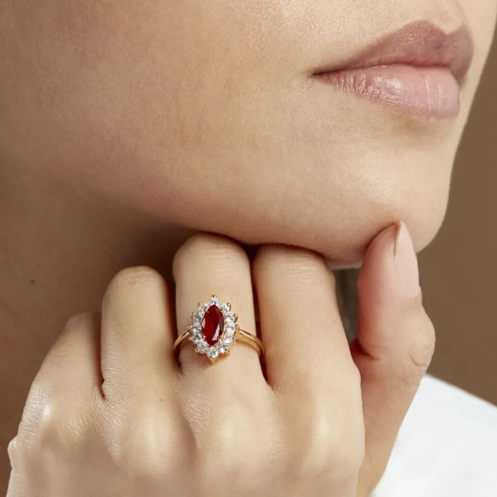 Bague Lisea Plaqué Or Jaune Verre Et Oxyde De Zirconium