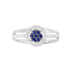 Bague Lise-laure Or Blanc Saphir Et Diamant