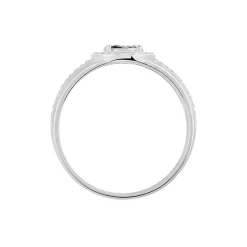 Bague Lise-laure Or Blanc Saphir Et Diamant