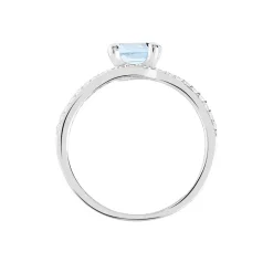 Bague Loriane Or Blanc Topaze Et Oxyde De Zirconium