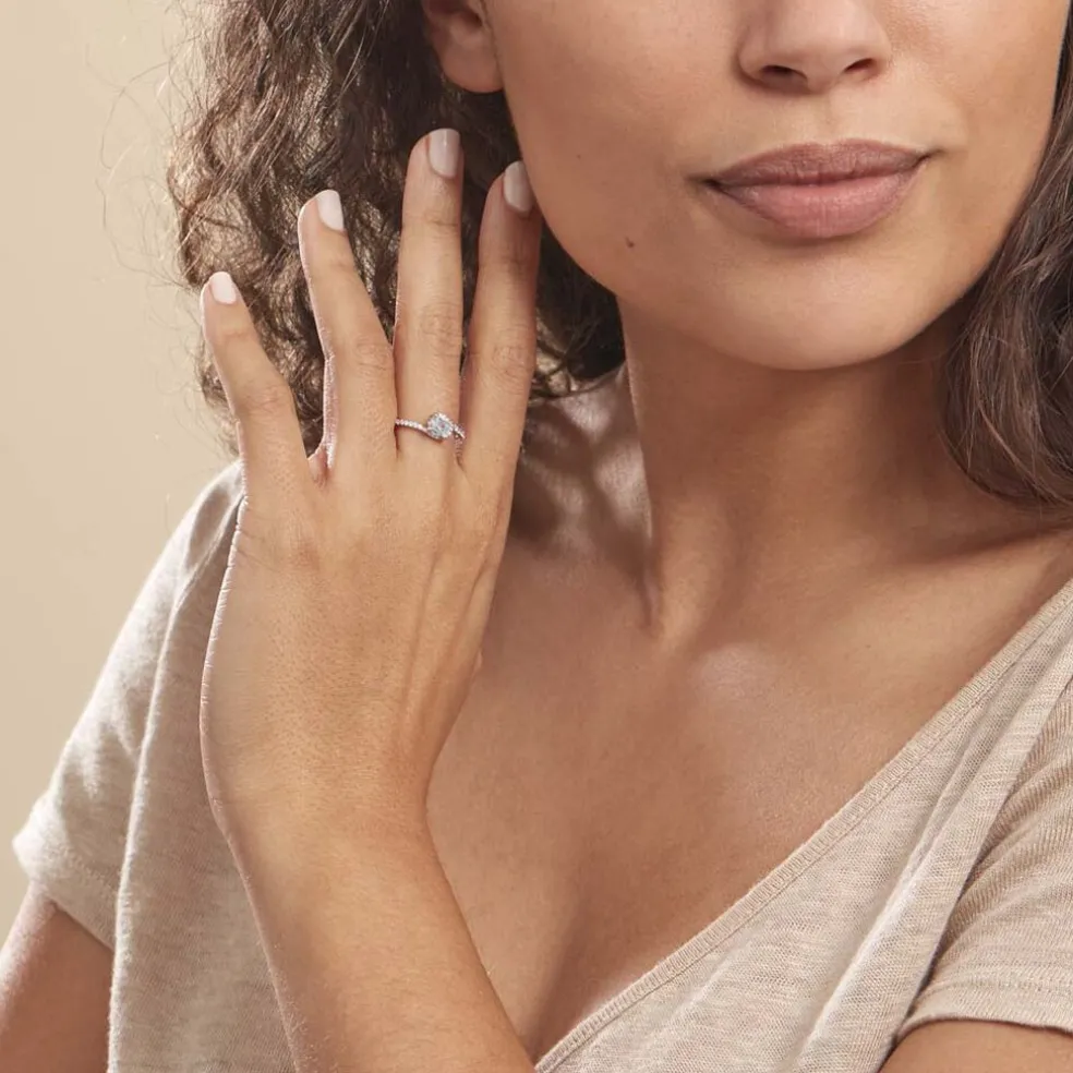 Bague Loriane Or Blanc Topaze Et Oxyde De Zirconium