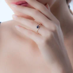 Bague Loriane Or Jaune Aigue Marine Et Diamant