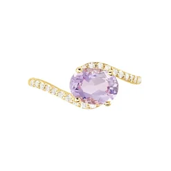 Bague Loriane Or Jaune Amethyste Et Oxyde De Zirconium