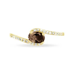 Bague Loriane Or Jaune Quartz Et Oxyde De Zirconium