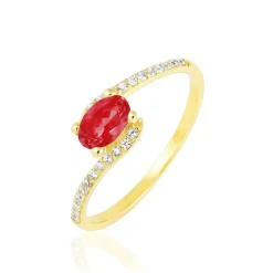 Bague Loriane Or Jaune Rubis Et Diamant