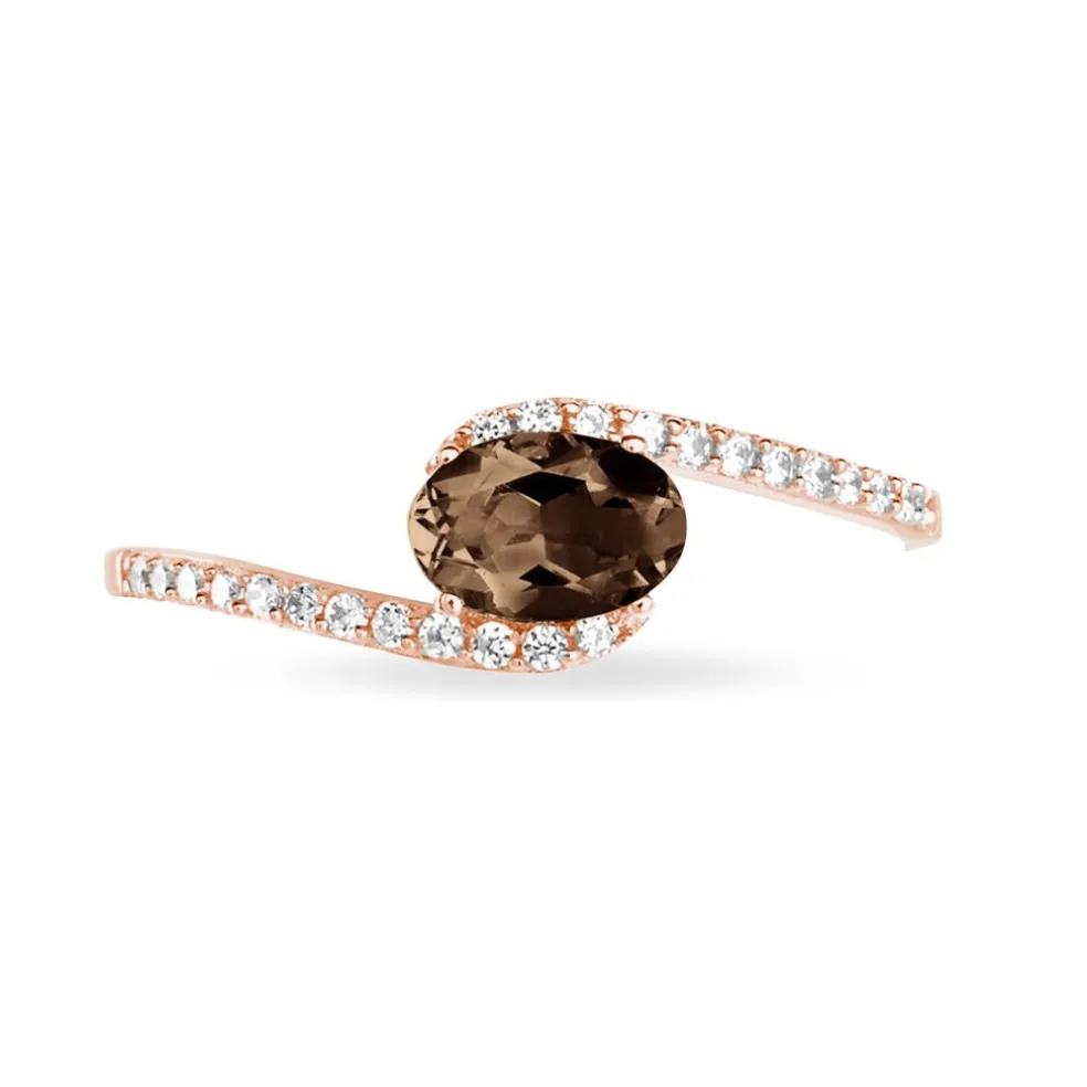 Bague Loriane Or Rose Quartz Et Diamant