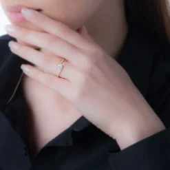Bague Loriane Or Rose Quartz Et Diamant