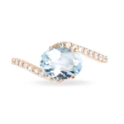 Bague Loriane Or Rose Topaze Et Oxyde De Zirconium