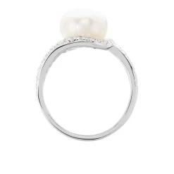 Bague Loris Argent Blanc Perle De Culture Et Oxyde De Zirconium
