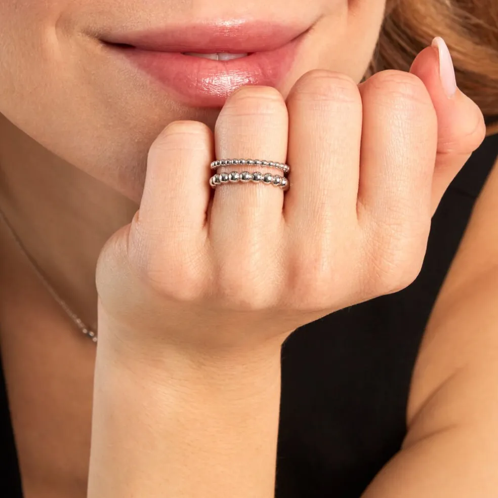 Bague Louisette Argent Blanc