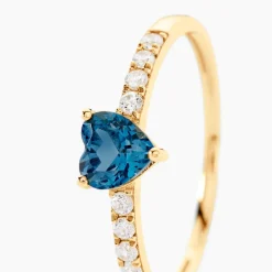 Bague Love Ring Or Jaune Topaze Oxyde De Zirconium