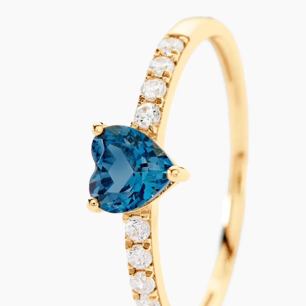 Bague Love Ring Or Jaune Topaze Oxyde De Zirconium