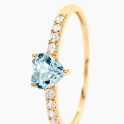 Bague Love Ring Or Jaune Topaze Oxyde De Zirconium