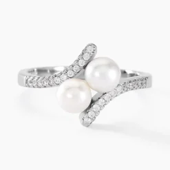 Bague Lua Argent Blanc Perle De Culture Oxyde De Zirconium