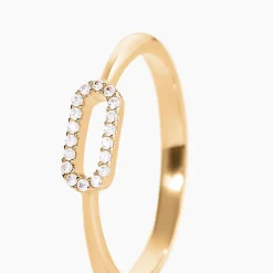 Bague Lueur Plaqué Or Jaune Oxyde De Zirconium