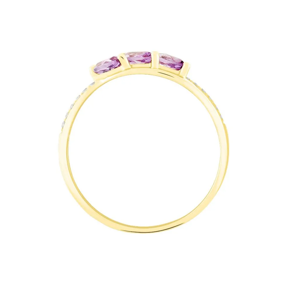 Bague Lukretia Or Jaune Amethyste Et Oxyde De Zirconium