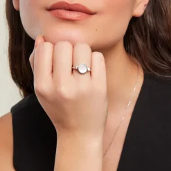Bague Lunatique Argent Blanc Lapis Lazuli Nacre