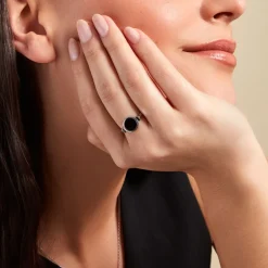 Bague Lunatique Argent Blanc Malachite Onyx