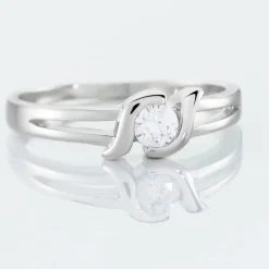 Bague Lyse Argent Blanc Oxyde De Zirconium
