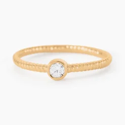 Bague Lyza Plaque Or Jaune Oxyde De Zirconium