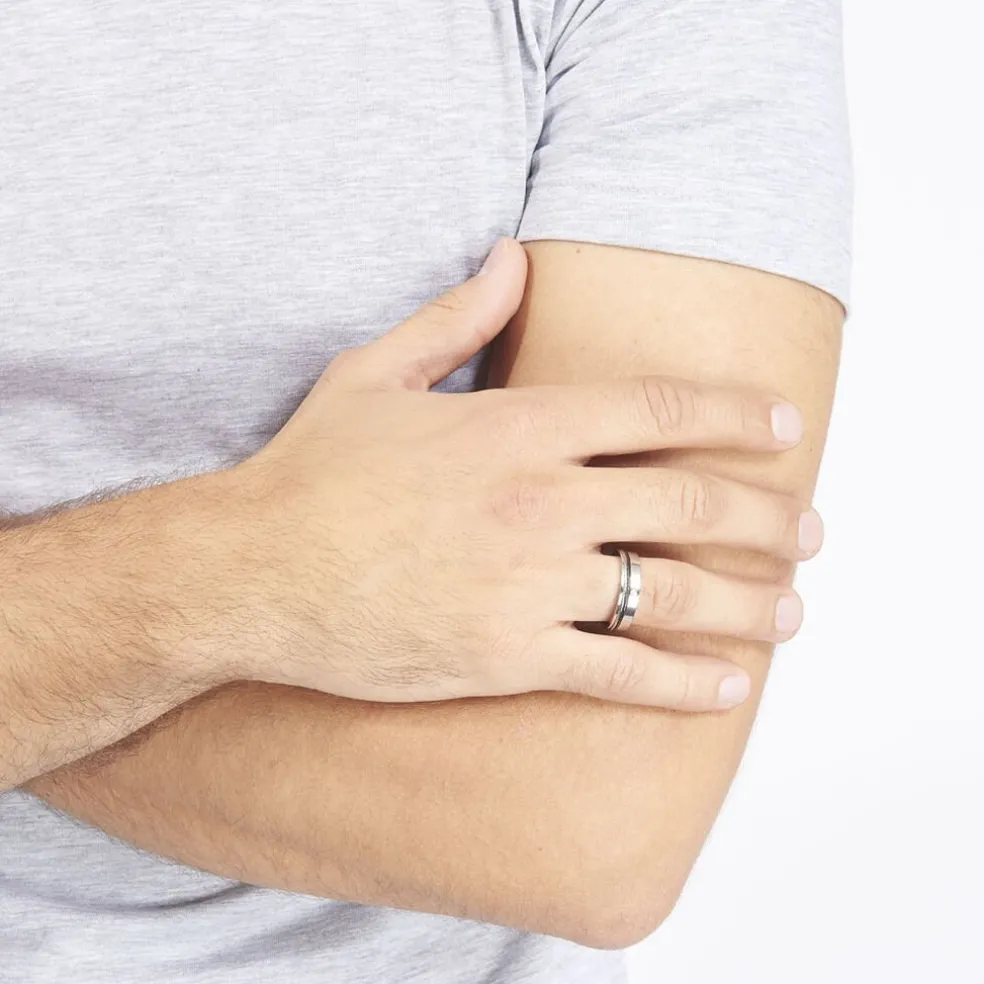 Bague Madine Acier Blanc Diamant