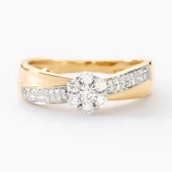 Bague Magnolia Croisee Or Jaune Diamant