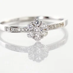 Bague Magnolia Or Blanc Diamant