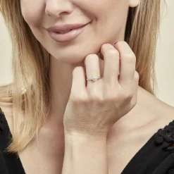 Bague Magnolia Or Blanc Diamant