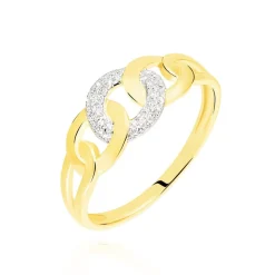 Bague Maillons Or Jaune Diamant