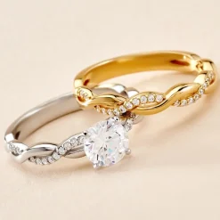 Bague Manille Argent Bicolore Oxyde De Zirconium