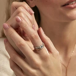 Bague Manille Argent Bicolore Oxyde De Zirconium