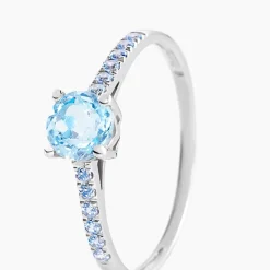 Bague Manon Or Blanc Topaze Et Oxyde De Zirconium