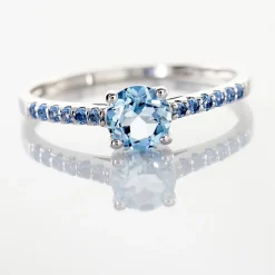 Bague Manon Or Blanc Topaze Et Oxyde De Zirconium