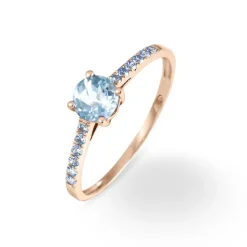 Bague Manon Or Rose Topaze Et Oxyde De Zirconium