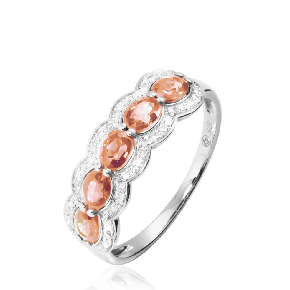 Bague Margaux Or Blanc Morganite Et Diamant