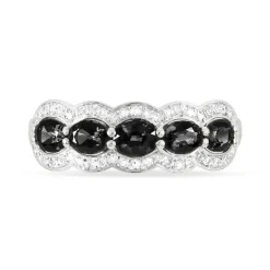 Bague Margaux Or Blanc Onyx Et Diamant