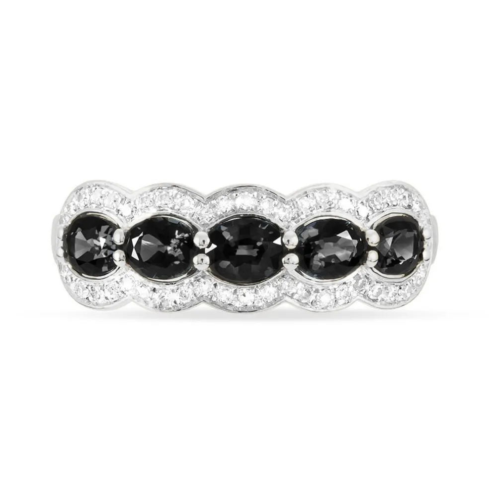Bague Margaux Or Blanc Onyx Et Diamant