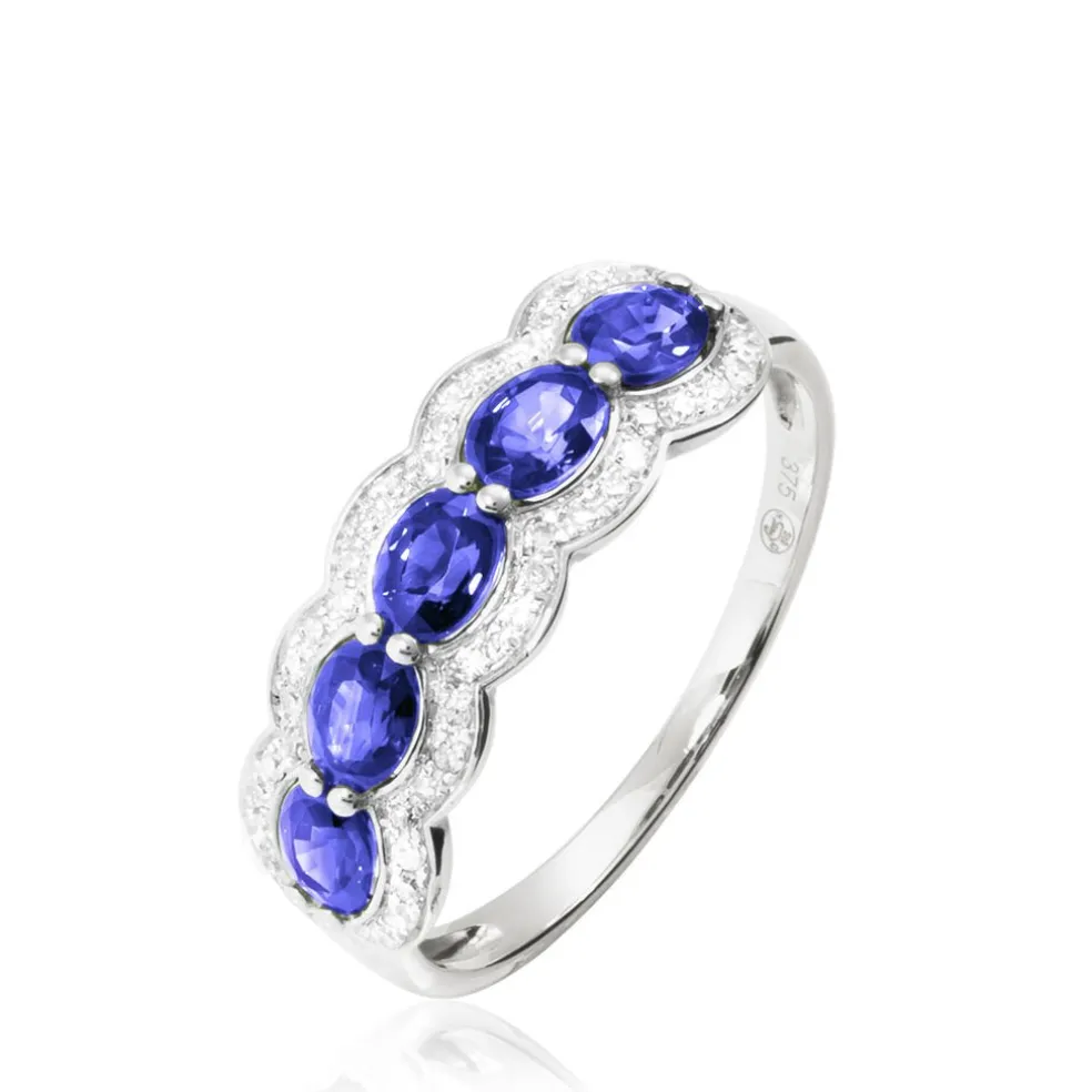 Bague Margaux Or Blanc Tanzanite Et Diamant