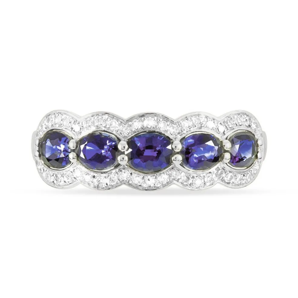 Bague Margaux Or Blanc Tanzanite Et Diamant